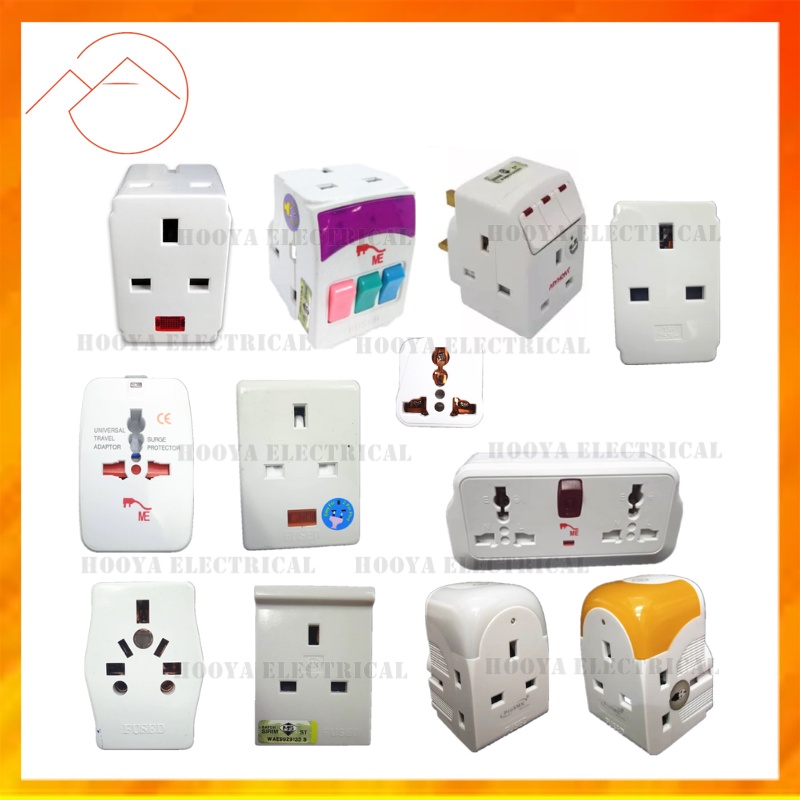 3 WAY ADAPTOR ADAPTER ADAPORT WITH SWITCH USB SOCKET OUTLET PLUG ...