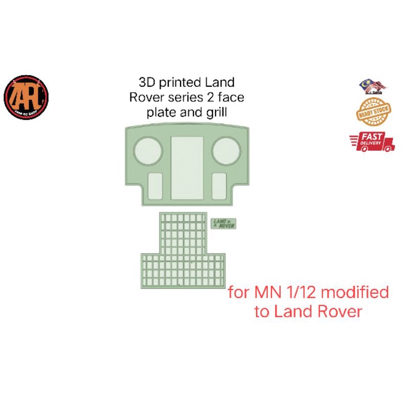 Zarc 3d Printed Land Rover Series 2 Face Plate And Grill With Logo