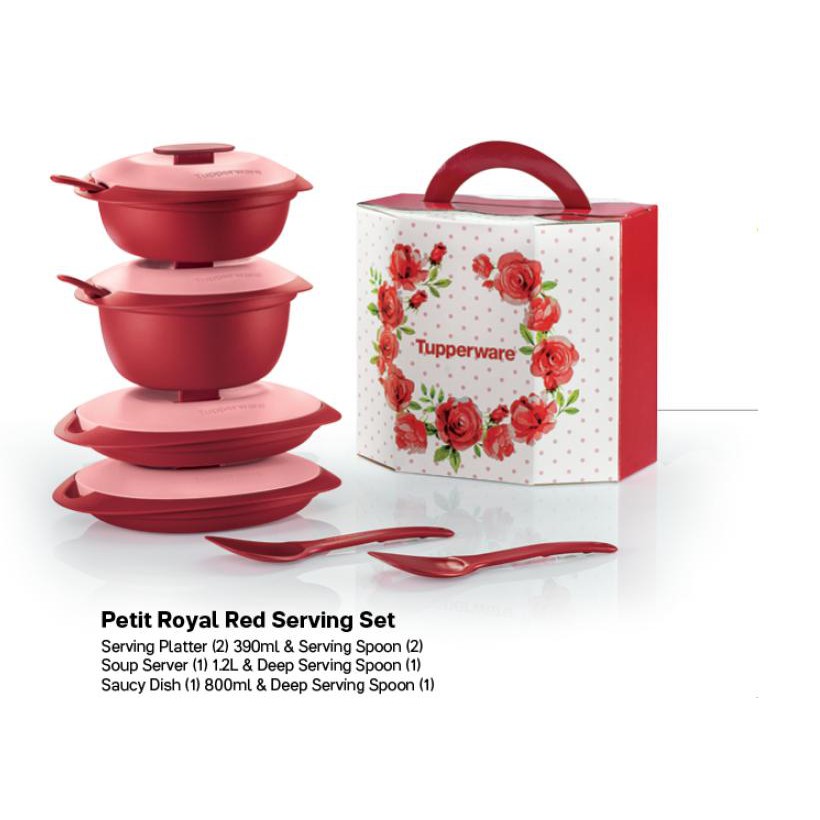 Tupperware Petit Royal Red Serving Set 