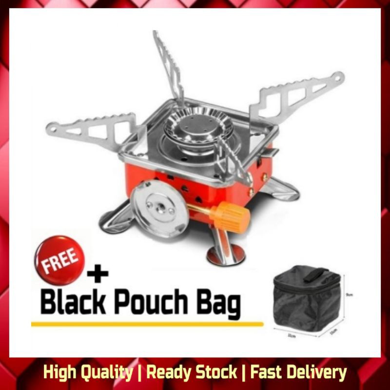 DAPUR GAS PICNIC SINGLE CAMPING STOVE PORTABLE WITH BAG | Shopee Malaysia