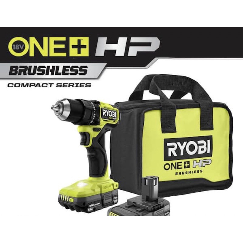 RYOBI ONE+ HP 18V Brushless Cordless Compact 1/2 in. Drill/Driver Kit ...