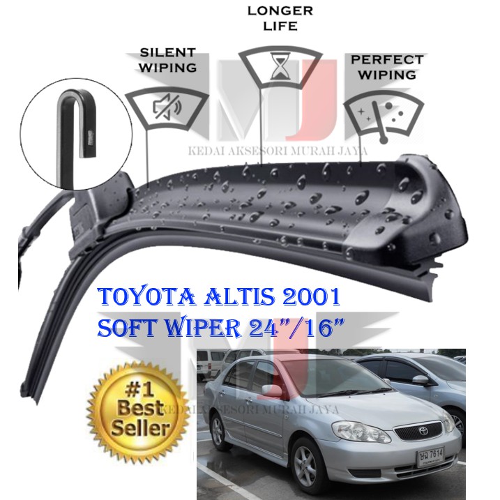 Genuine Toyota Wiper Blade Set For Sequoia 2001-2007 - Front & Rear 3-Blade U Hook 13 thumbnail image