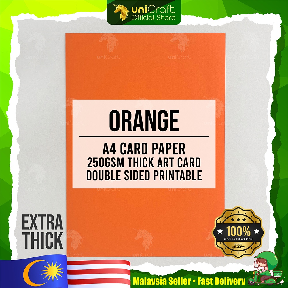 UNICRAFT 1pc A4 Color Paper 250Gsm Extra Thick Color Paper Double Side