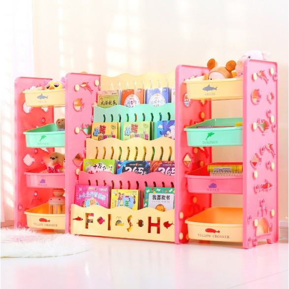 Children Kids Book Rack Bookshelf with / without Side Storage & Chair ...