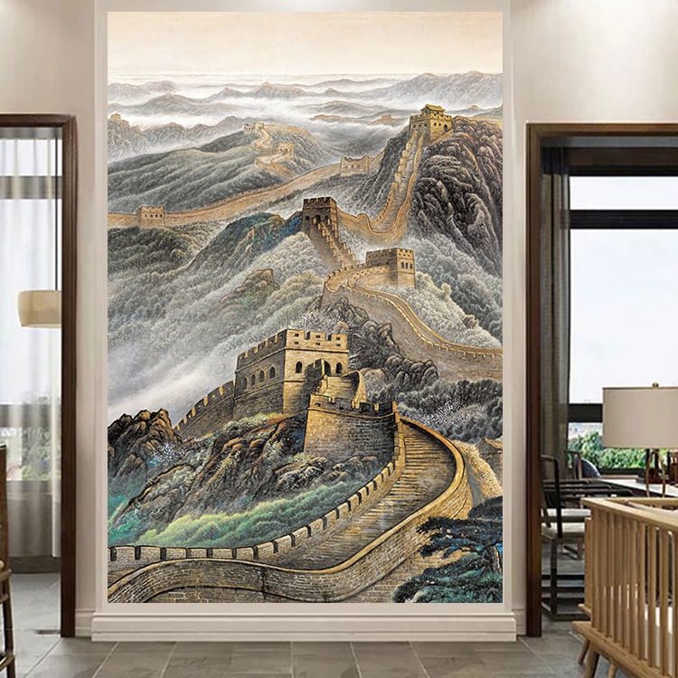萬里長城 畫/風水畫風水畫 掛畫 客廳/ 玄关画 /装饰画The Great Wall Chinese painting figure ...