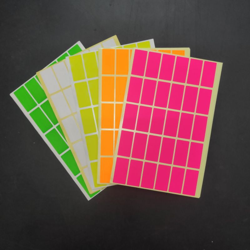 Colour Coding Adhesive Labels Sticker Square Rectangle 20 sheets pack ...