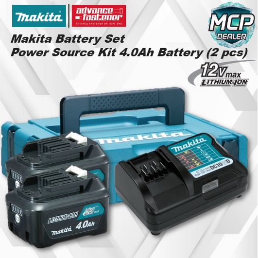 Makita 12Vmax Lithium-ion 4.0Ah Battery Set Power Source Kit ( DC10WD ...