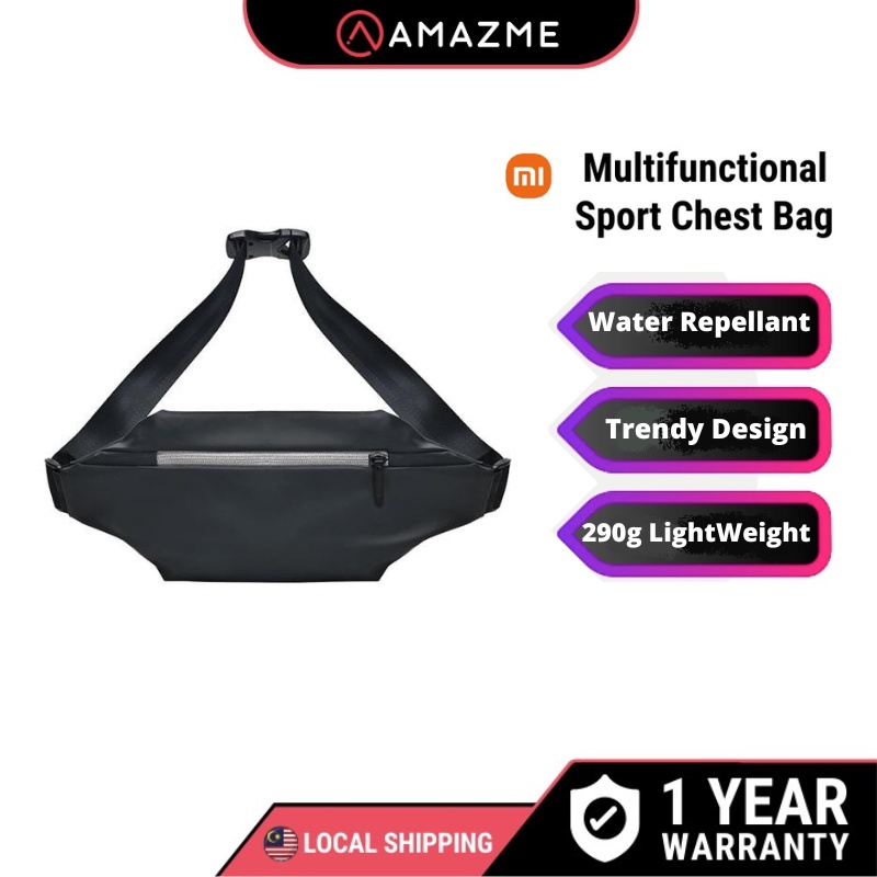 Xiaomi Multifunctional Sports and Leisure Chest Bag Black Shopee Malaysia