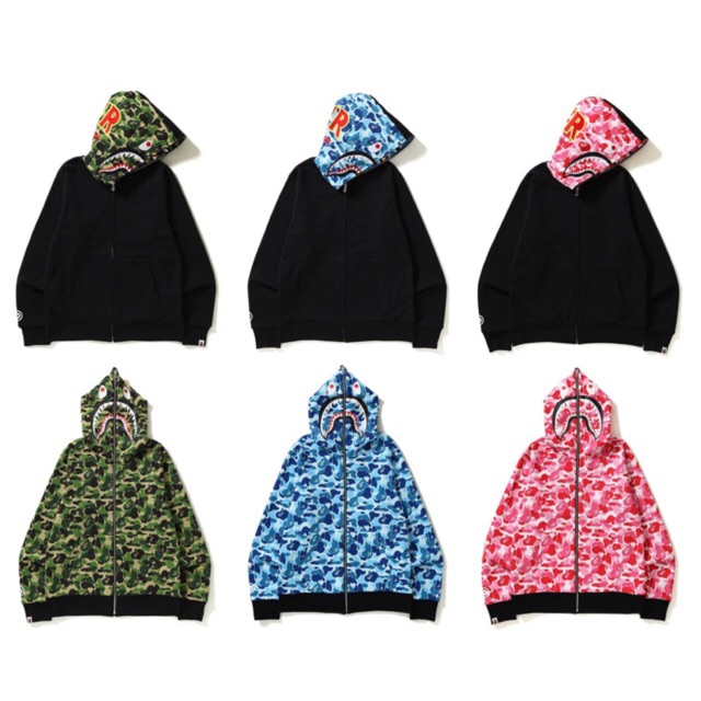 Bape reversible hot sale shark hoodie