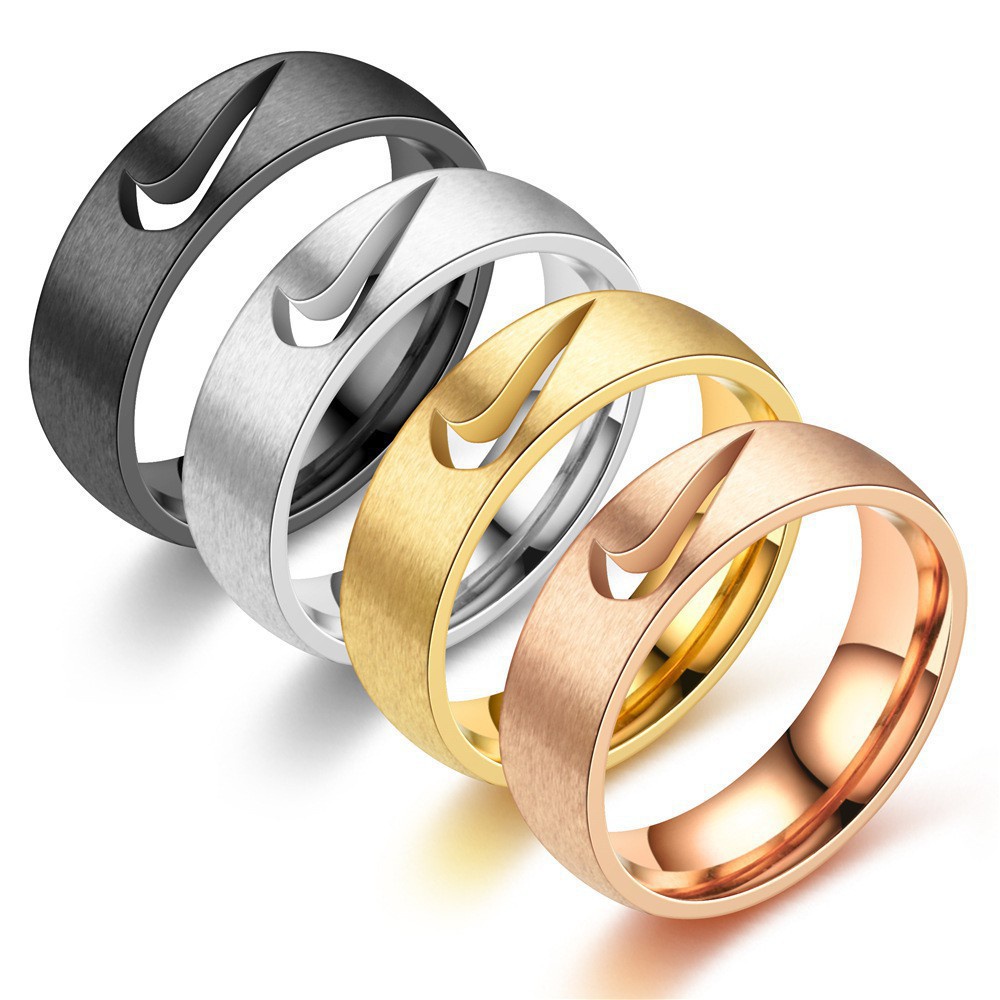 New Fashion Men and Women Titanium Steel Ring Hiphop Hollow Hook Ring ...
