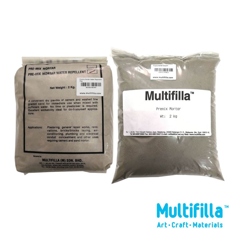 Premix Mortar 2kg & Premix Mortar Water Repellent 2kg - Mortar Cement ...