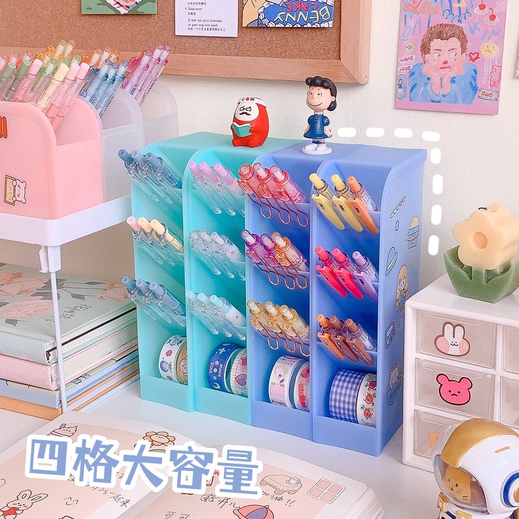 [randomstuff] Pen Rack Stand Up Shelf Sticky Note Pen Storage ...