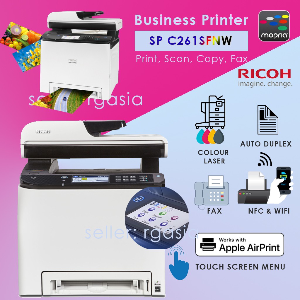 Ricoh SPC261SFNW Color Laser Multifunction Printer Automatic duplex
