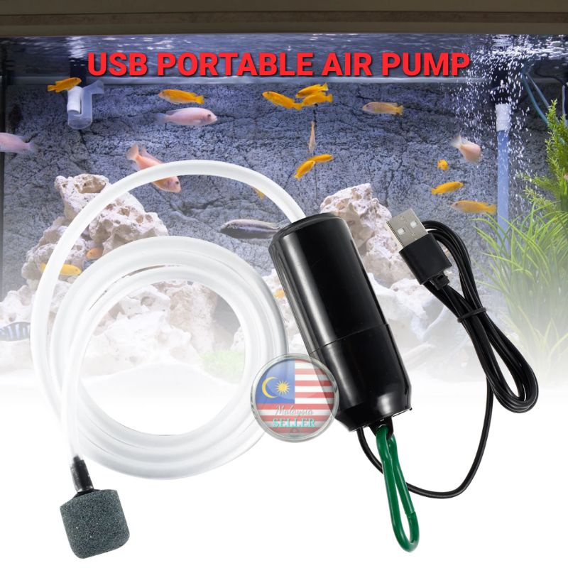 🇲🇾 Super Silent Portable Mini USB Aquarium Fish Tank Oxygen Air Pump