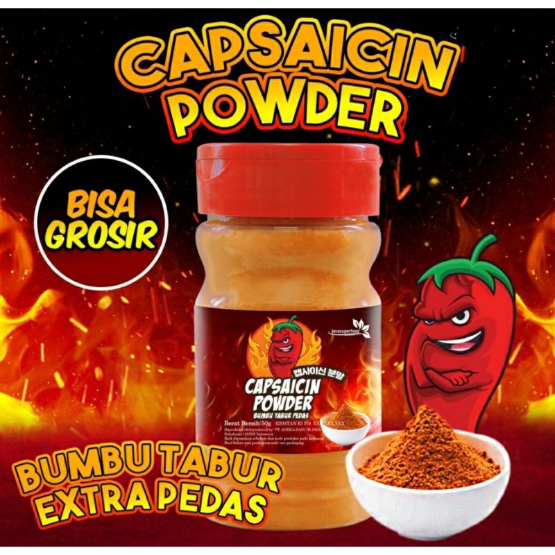 Capsaicin Powder Hottest Chili Powder 50gr Halal MUI/Super Spicy Chili Powder/Chili Powder/Chili