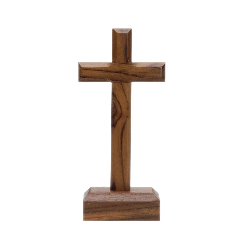 18cm Plain Teak Premium Christian Table Sitting Cross Display (Y1128 ...