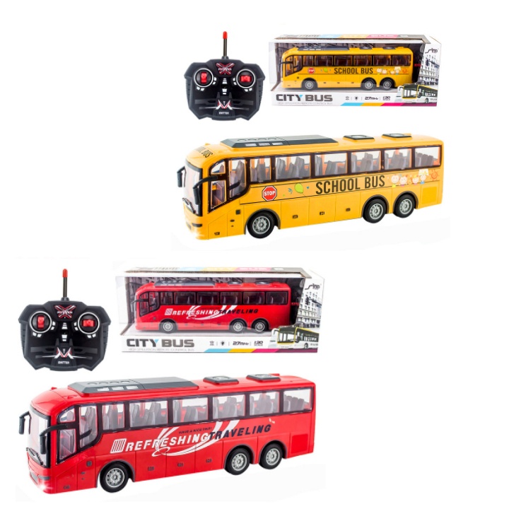 1:30 Scale Remote Control School Bus with Light 4CH Electric Simulation ...