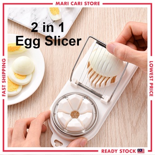 2 In 1 Egg Slicer Tools Stainless Steel Egg Cutter Multifunction Egg Slicer  Sectione Cutter Mold Edges Gadgets