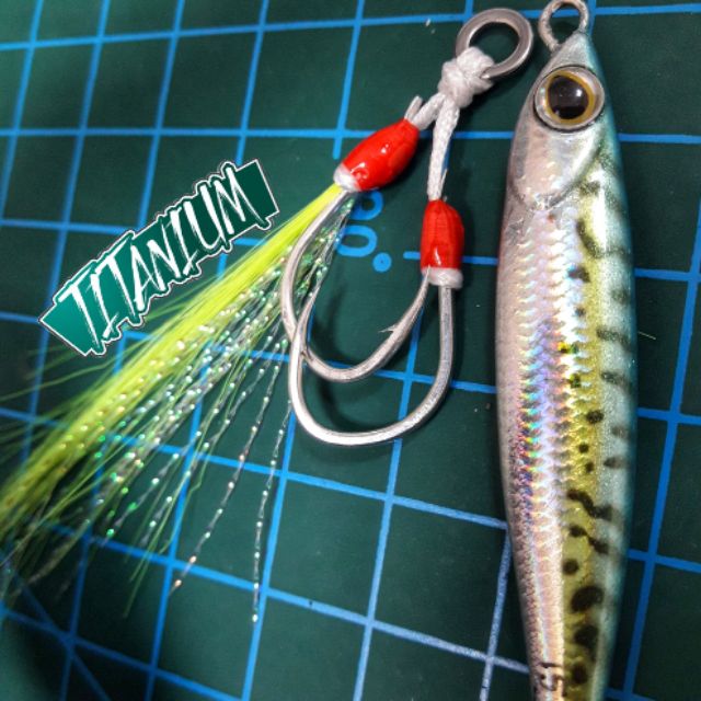 Owner TFC-2 Assist Hook For Swordfish Jigging - Size S, 38 Gauge Wire With Vinyl Protector