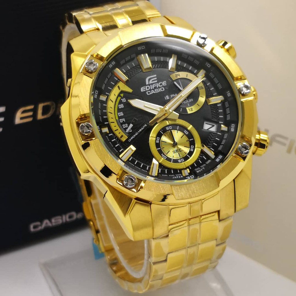 Casio edifice sales gold black