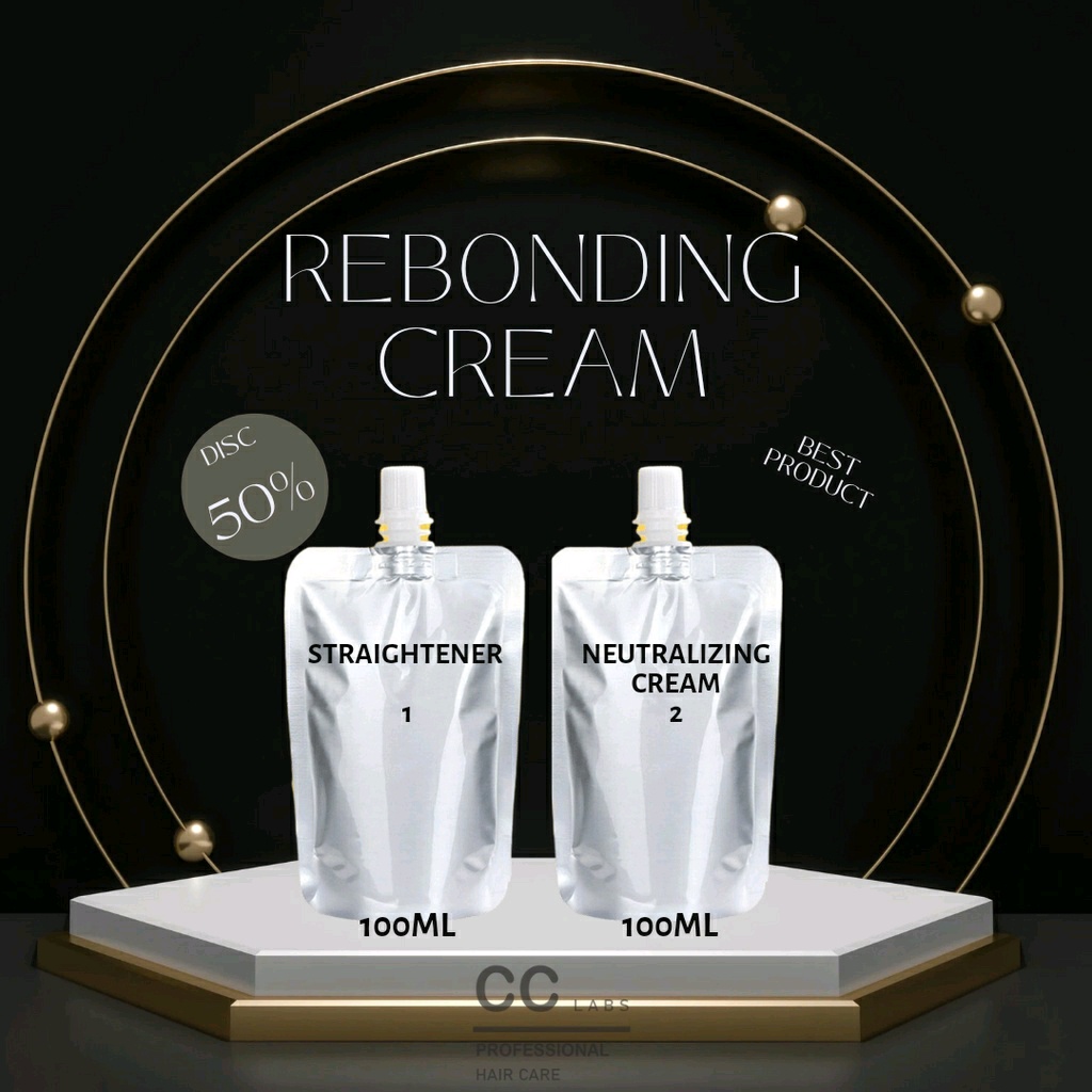 BORONG Ubat Rebonding Cream Meluluruskan Rambut Set Cream Rebonding + Neutralize ( 2 *100ml