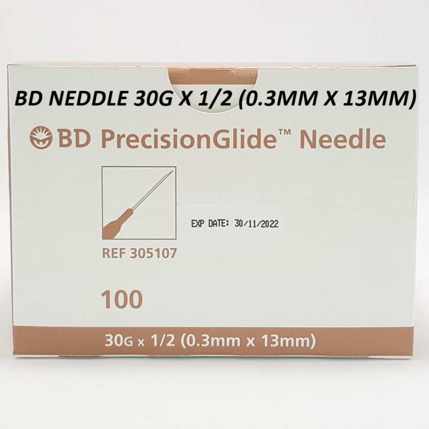 BD Precisionglide Needle 30G 1/2" (0.3mm X 13mm) 100's | Shopee Malaysia