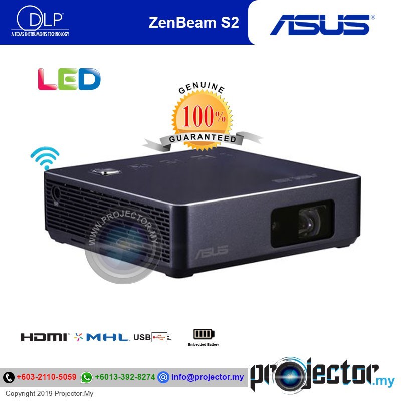ASUS ZenBeam S2 500 Lumens Portable LED Wireless Projector | Shopee ...