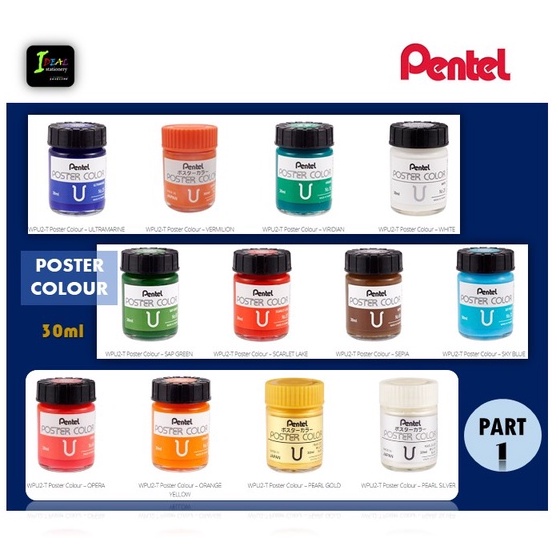 Pentel Poster Colour Paint 30ML (List 1/2)