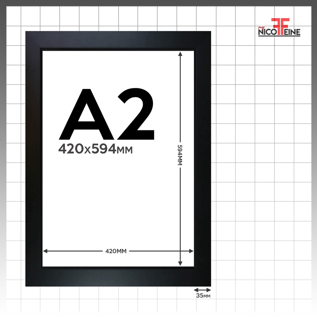 [POSTER BUYER ONLY] MDF FRAME A2 SIZE 420mm x 594mm Black and White ...