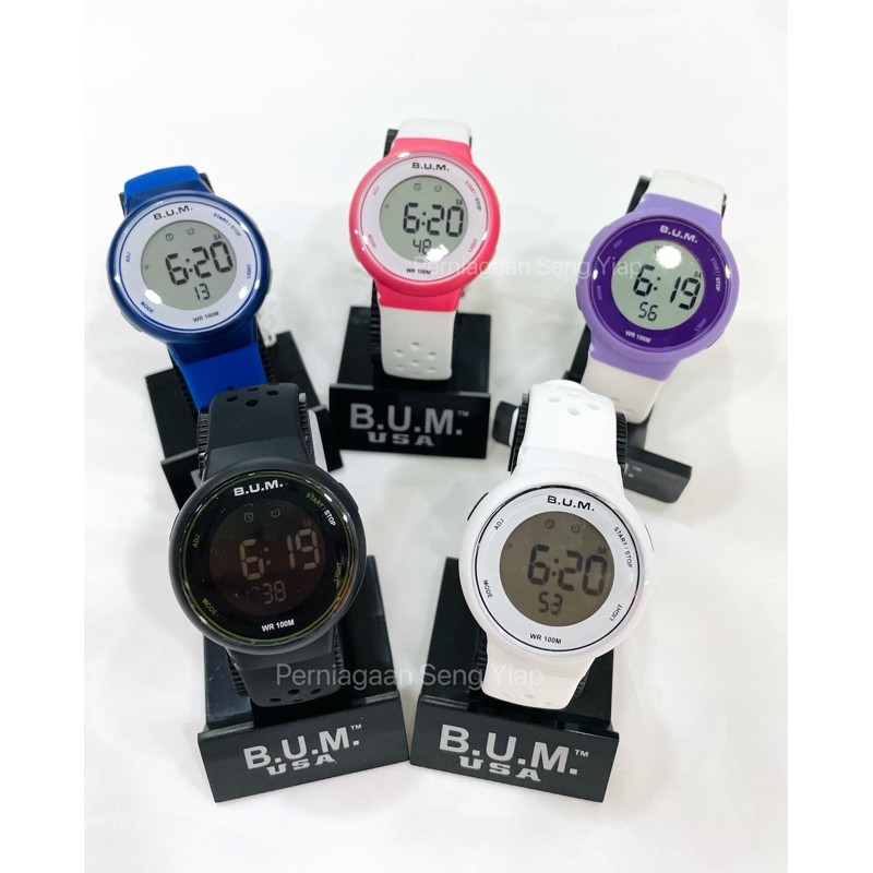 100 Original BUM Equipment BM023 Women Digital Sport Watch Jam