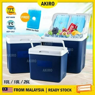 45L Cooler Box with Wheel Roller Portable Outdoor Food Storage Camping  Fishing Ice Coolerbox Kotak Ais Batu Memancing