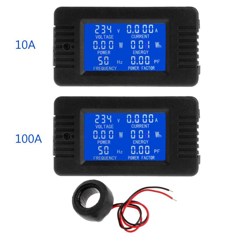6in1 Digital AC 80~260V Power Energy Monitor Voltage Current KWh Watt ...