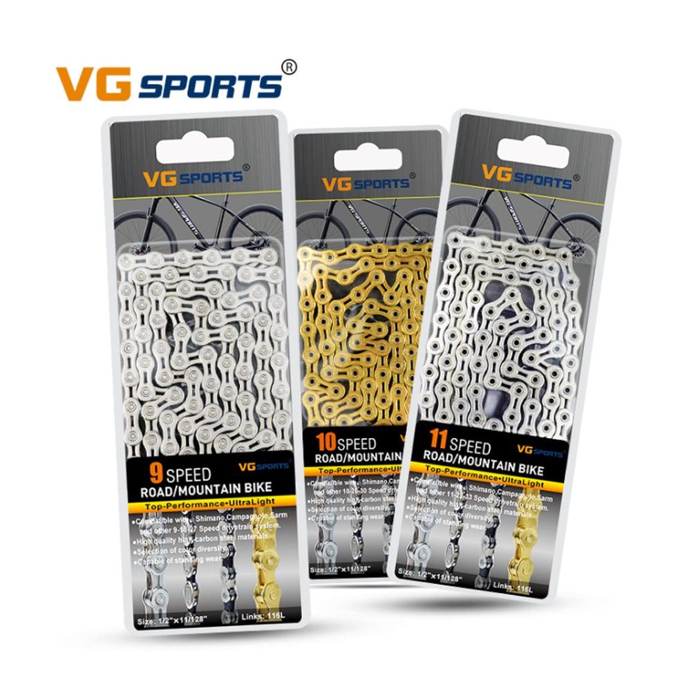 Rantai Basikal VG Sports 8/9/10/11 speed Bicycle chain half hollow bike chain mountain road bike
