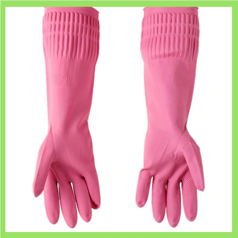 LACOT Pink Rubber Hand Glove / Dishwashing Latex Rubber Glove / Sarung ...