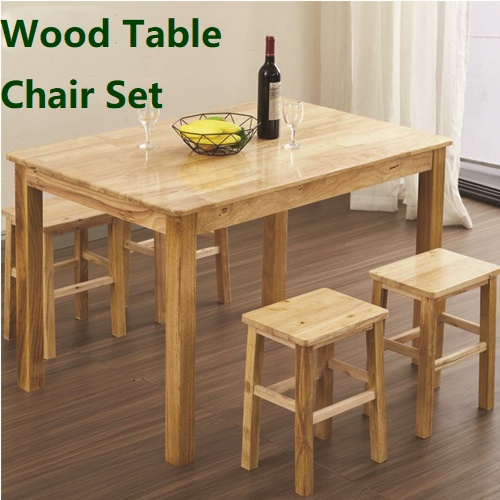 Solid Wood Dining Table & Chair Set Study Room Restaurant Snack Bar ...