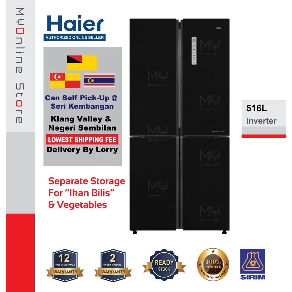 Haier(516L) 4 Door Inverter Refrigerator / Fridge / Peti Sejuk 4 Pintu