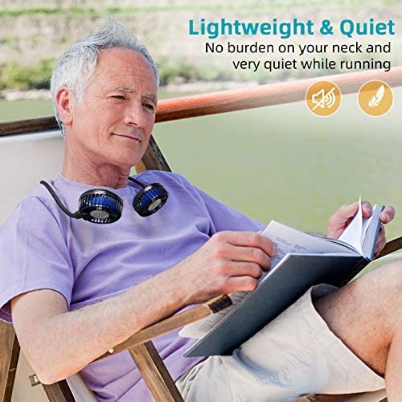 2025 Opolar 9000mAh Rechargeable Battery Portable Neck Fan Sports