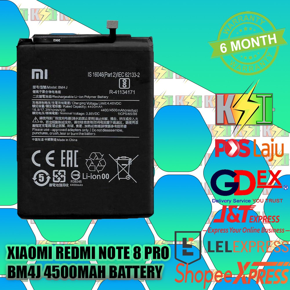 100 Original Xiaomi Redmi Note 8 Pro 2015105 M1906g7i M1906g7g Bm4j 4500mah Battery Shopee 6931