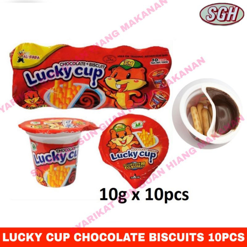 Lucky Cup Biscuits Chocolate 10pcs