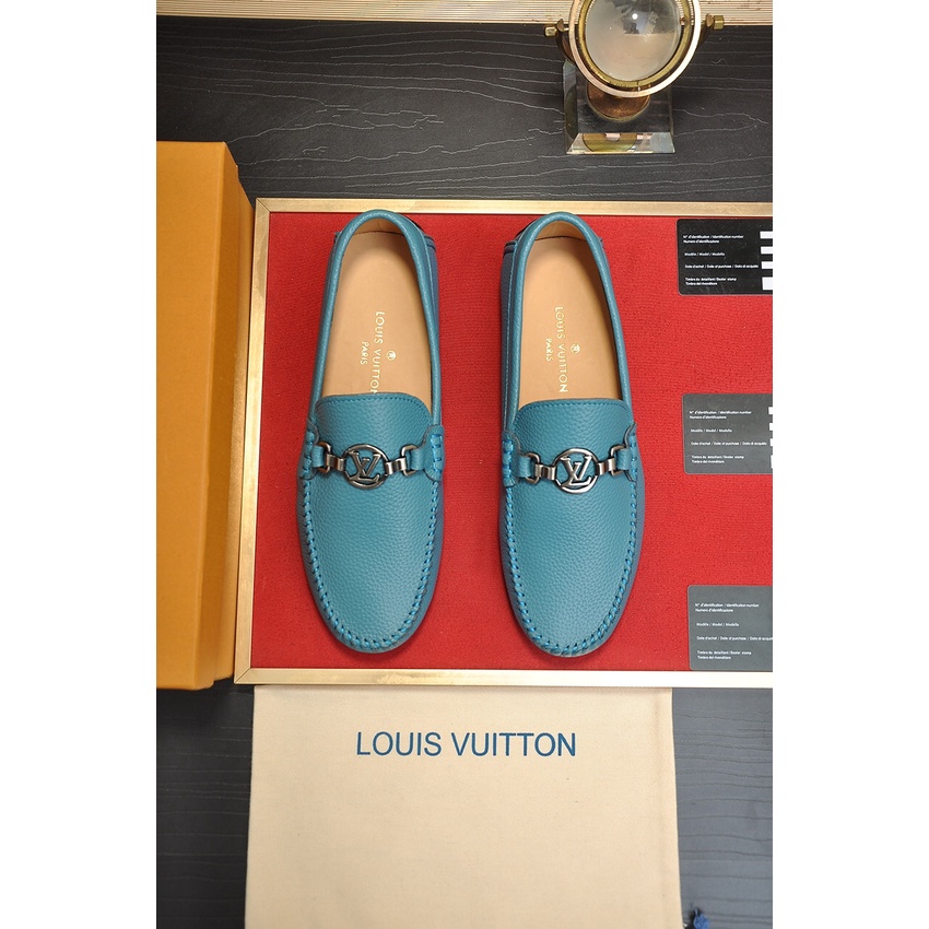 Louis Vuitton LV genuine leather men's loafers are designed with ...