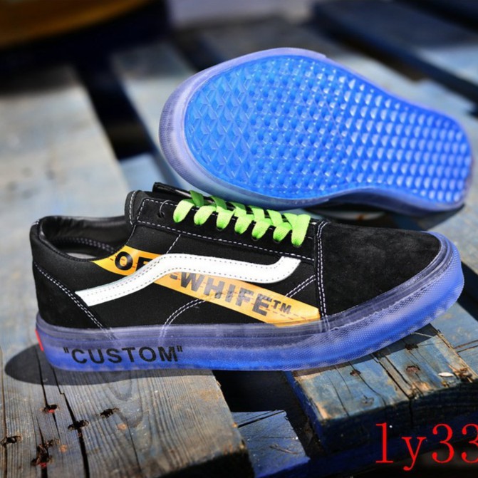 OFF WHITE x Vans Old Skool Willy black and yellow skate shoes