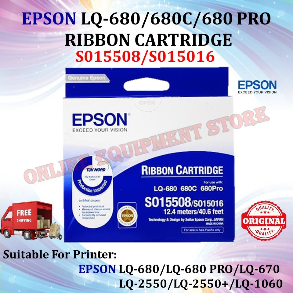 Epson Lq 670 680 Lq 680pro Lq2550 S015016 S015508 Lq680 Ink Lq 680 Ribbon Cartridge 2572