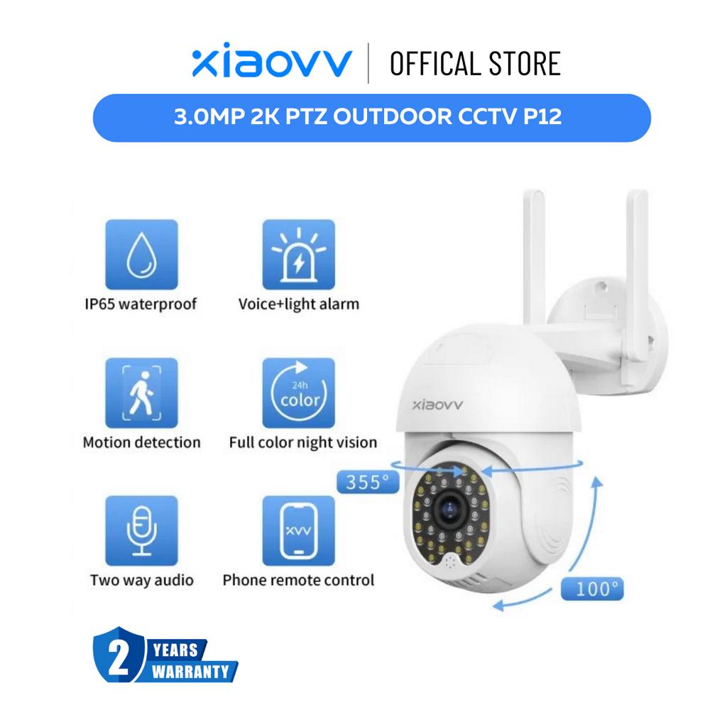 Xiaovv P12 WiFi PTZ 360 2K 3.0MP Outdoor Security Camera Waterptoof ...