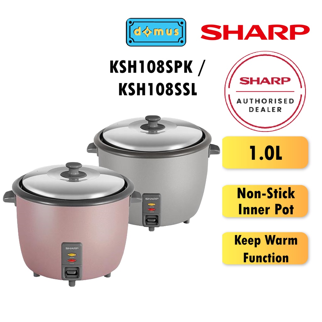 Sharp NonStick Rice Cooker (1.0L) KSH108SPK / KSH108SSL Shopee Malaysia