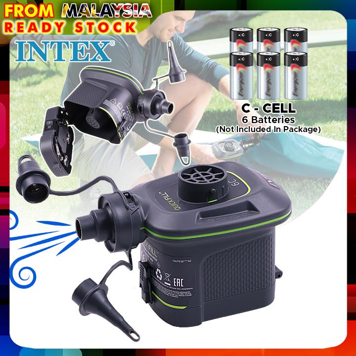 INTEX 66638 Quick-Fill Battery Air Pump Portable Inflate Deflate For ...