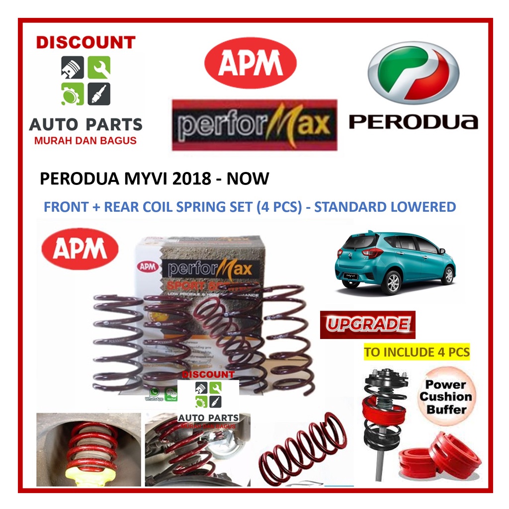 🔥 APM PERFORMAX 🔥 LOWERED COIL SPRING SET WITH POWER CUSHION BUFFER