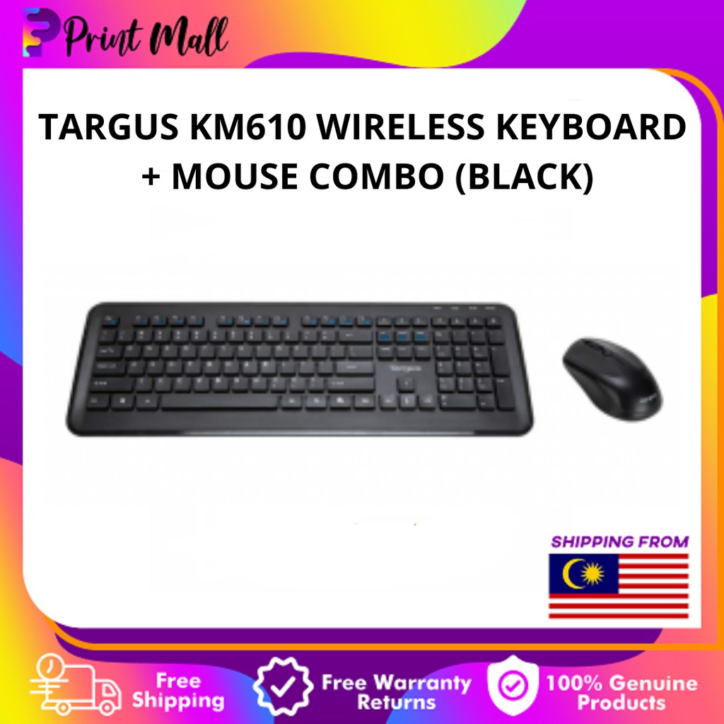 Targus KM610 Wireless Keyboard + Mouse Combo (Black) Shopee Malaysia