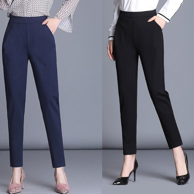 Plus Size 5XL korean style Office pants plus size Muslimah Seluar Wanita  Palazo Colthes Seluar Slack Women's Casual Pants High Waist Straight Leg
