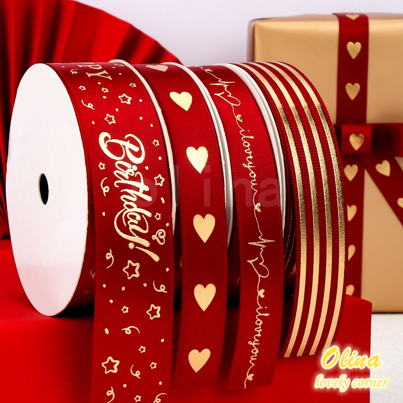 Elegant cherry red series ribbon high-grade red ribbon wedding gift ...