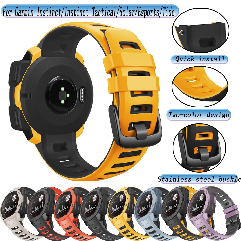 Straps Compatible with Garmin Instinct, Silicone Replacement Watch ...